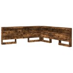 vidaXL Tête de lit de rangement Chêne fumé 200 cm Bois d'ingénierie