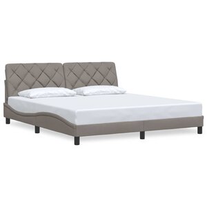 vidaXL Cadre de lit sans matelas taupe 180x200 cm tissu