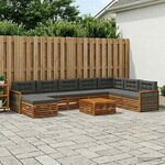 vidaXL Ensemble de canapés d'extérieur 9 Pièces Naturel et Anthracite