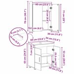 vidaXL Ensemble de mobilier de salle de bain TULUM Chêne fumé