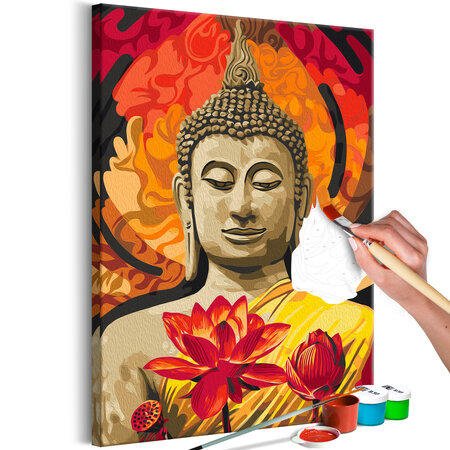 Tableau à peindre par soi-même - fiery buddha l x h en cm 40x60