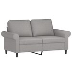 vidaXL Canapé à 2 places Gris clair 120 cm Tissu
