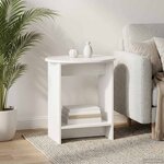 vidaXL Table d'appoint Blanc brillant 50 x 39 5 x 55 cm