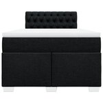 vidaXL Sommier à lattes de lit avec matelas Noir 120x200 cm Tissu