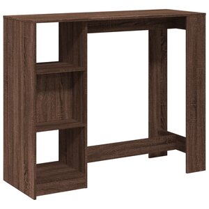 vidaXL Table de bar avec étagère chêne marron bois d'ingénierie