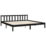 vidaXL Cadre de lit sans matelas noir 200x200 cm bois massif de pin