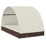 vidaXL Transat 2 places avec toit rond marron 211x112x140 cm