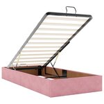 vidaXL Cadre de lit ottoman avec matelas rose 180x200 cm velours
