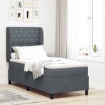 vidaXL Lit à ressorts avec matelas Gris foncé 80 x 200 cm Velours