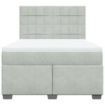 vidaXL Sommier à lattes de lit et matelas Gris clair 140x190cm Velours