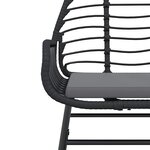 vidaXL Ensemble à manger de jardin coussins 7Pièces noir poly rotin verre