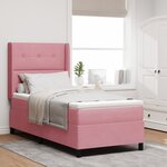 Lit à ressort vidaXL avec matelas et LED Rose 90x200 cm Velours