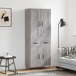 vidaXL Buffet haut Sonoma gris 69 5x34x180 cm Bois d'ingénierie