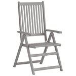 vidaXL Chaises inclinables de jardin 3 Pièces Gris Bois solide d'acacia