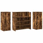 vidaXL Bureau de réception chêne fumé 180x50x103 5cm bois d'ingénierie