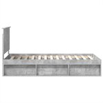 vidaXL Cadre de lit Gris Béton 90 x 190 cm Bois de pin massif