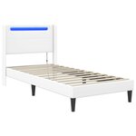 vidaXL Cadre de lit avec bandes LED Blanc 90 x 190 cm Simili cuir