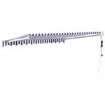 vidaXL Auvent rétractable automatique bleu et blanc 3 5x2 5 m