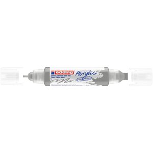 Marqueur acryl 3d dble pointe 5400 argent 2-3 mm  5-10 mm EDDING