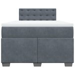 vidaXL Sommier à lattes de lit et matelas Gris foncé 120x200cm Velours