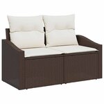 vidaXL Ensemble de salle à manger pour jardin 5 Pièces Marron  Crème
