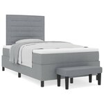 vidaXL Lit à ressorts avec matelas Gris clair 120 x 200 cm tissu