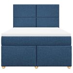 vidaXL Sommier à lattes de lit avec matelas Bleu 140x190 cm Tissu