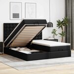 vidaXL Lit ottoman avec matelas & LED Noir 160x200cm similicuir