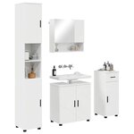 vidaXL Ensemble de mobilier de salle de bain 4 Pièces Blanc brillant