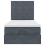vidaXL Cadre de lit ottoman et matelas gris foncé 90x200 cm velours