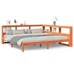 vidaXL Lit bibliothèque sans matelas cire marron 200x200 cm pin massif