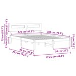 vidaXL Cadre de lit Blanc 120 x 200 cm Bois massif en pin