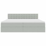 vidaXL Lit de Rangement avec matelas Gris clair 200 x 200 cm Velours