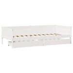 vidaXL Lit de jour et tiroirs sans matelas blanc 90x190 cm bois massif