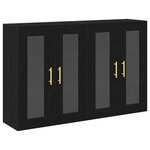 vidaXL Cabinets Muraux 2 Pièces Chêne Noir 69 5 x 34 x 90 cm Bois Technique