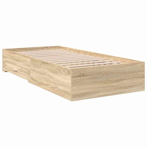 vidaXL Cadre de lit Marron 90 x 190 cm Bois d'ingénierie