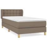 vidaXL Sommier à lattes de lit avec matelas Taupe 90x190 cm Tissu