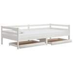 vidaXL Lit de jour sans matelas avec tiroirs 90x200 cm blanc