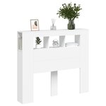 vidaXL Tête de lit à LED blanc 120x18 5x103 5 cm bois d'ingénierie
