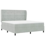 vidaXL Lit à ressorts avec matelas Gris clair 200 x 180 cm Polyester