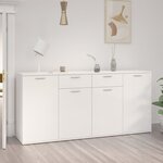 vidaXL Buffet Blanc brillant 160x36x75 cm Bois d'ingénierie