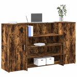 vidaXL Bureau de réception chêne fumé 180x50x103 5cm bois d'ingénierie