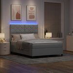 vidaXL Lit à ressorts avec matelas Gris clair 140 x 190 cm tissu