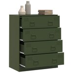 vidaXL Buffet vert olive 67x39x83 cm acier