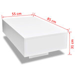 Vidaxl table basse haute brillance blanche