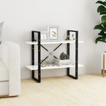 vidaXL Bibliothèque à 2 niveaux Blanc 80x30x70 cm bois d'ingénierie