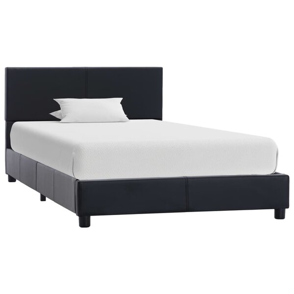 vidaXL Cadre de lit Noir Similicuir 90 x 200 cm