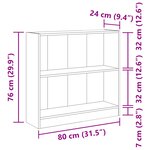 vidaXL Bibliothèque Chêne noir 80 x 24 x 109 cm Panneau de particules