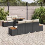 vidaXL Ensemble de salle à manger pour jardin 6 Pièces Noir et Beige