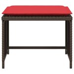 vidaXL Chaise de jardin avec tabouret marron résine tressée